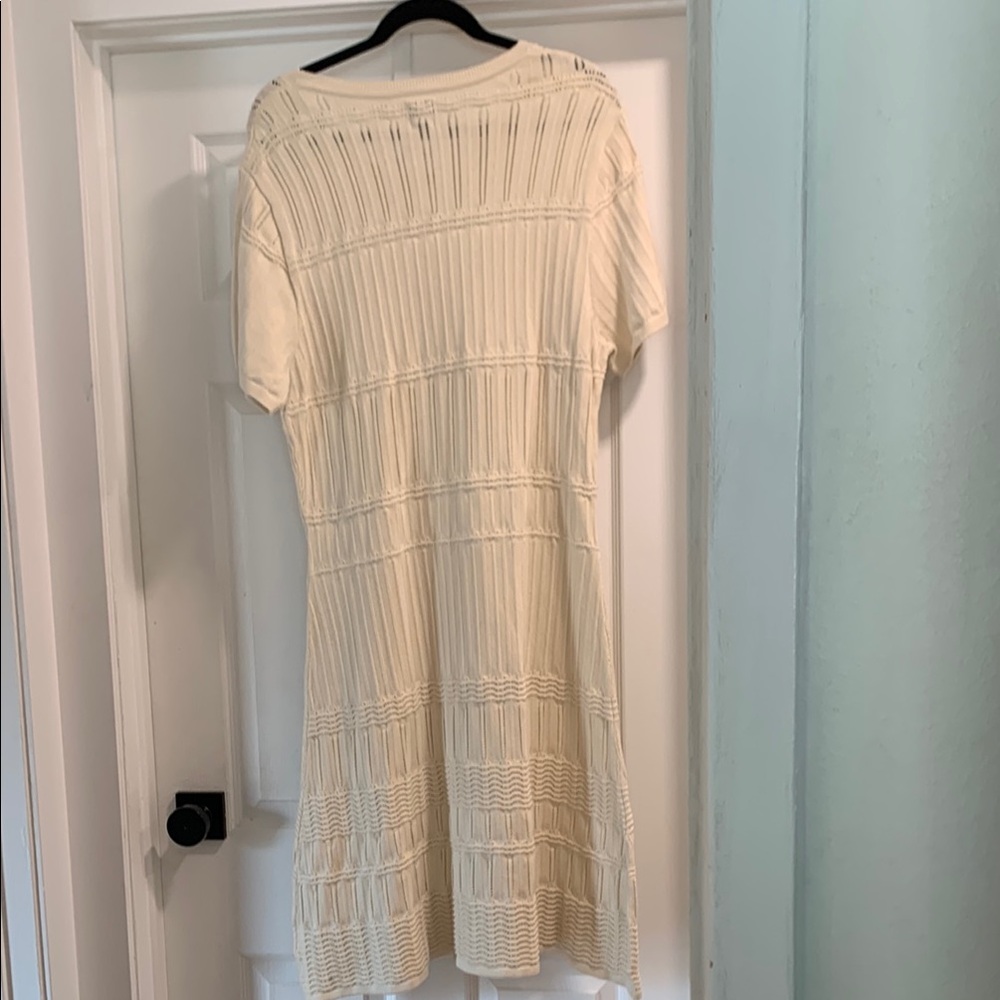 GAP Cream Ribbed Crew Neck Mini Dress - Picture 5 of 6